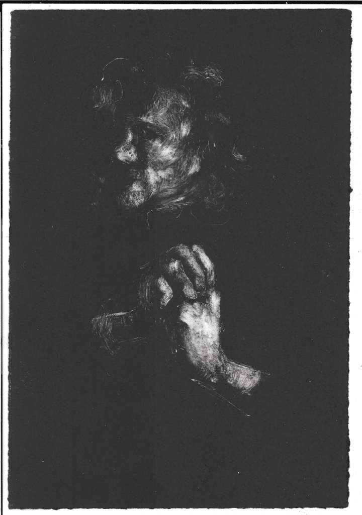 Caoimhe Dalton, Praying man, Monotype, 22 x 15cm, €310