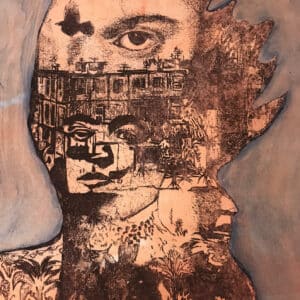 Dorota Konchevska, Silent reverie #1, Etching, aquatint, and watercolour, 50 x 41cm, €700