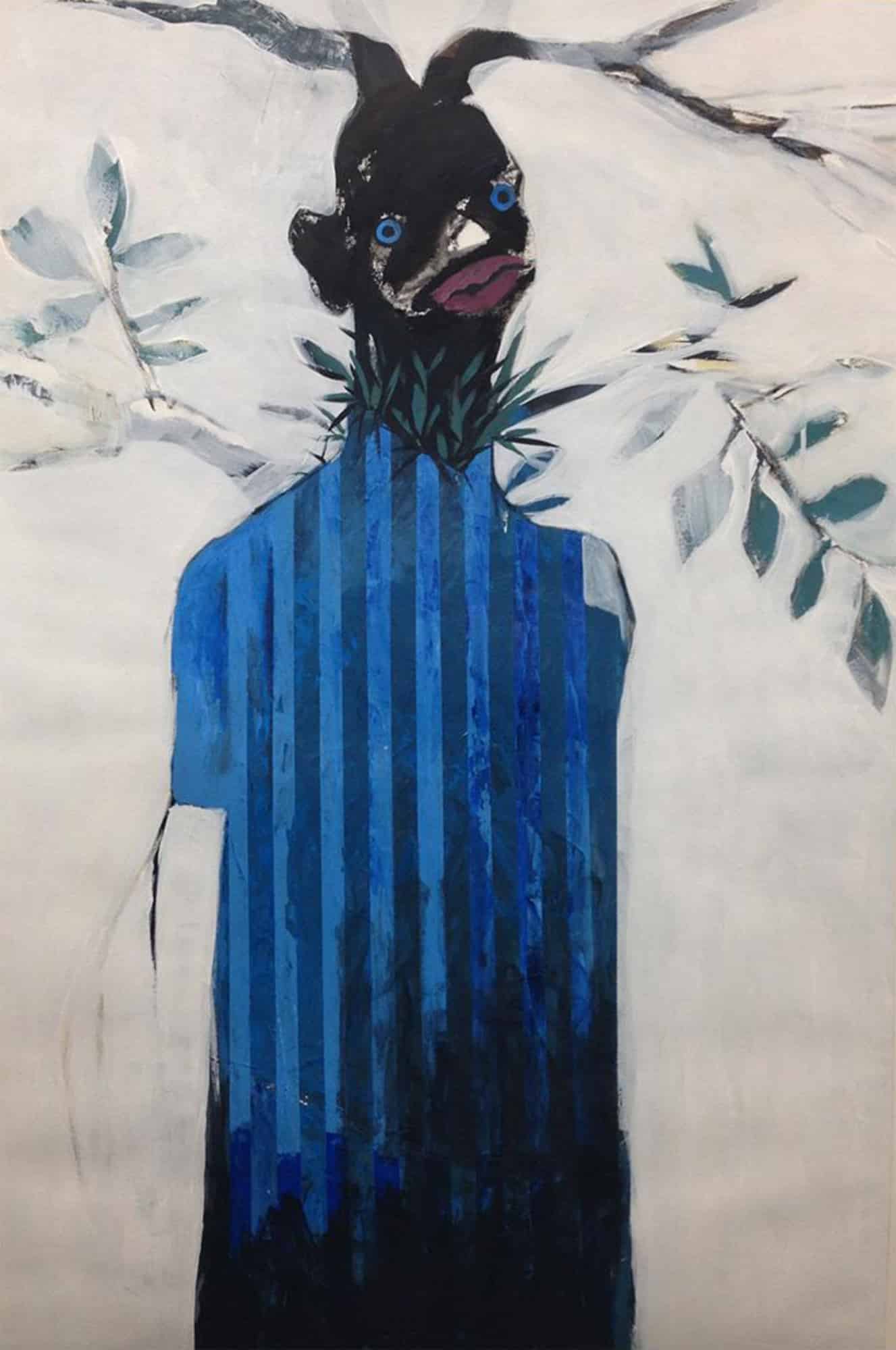 Joseph Norman - Blue Boy #1, 2023-24, mixed media on paper, 127 x 102cm