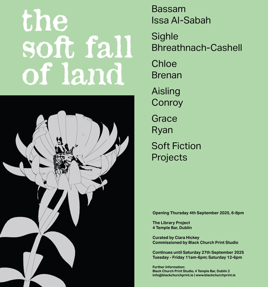 Exhibition invite for the soft fall of land