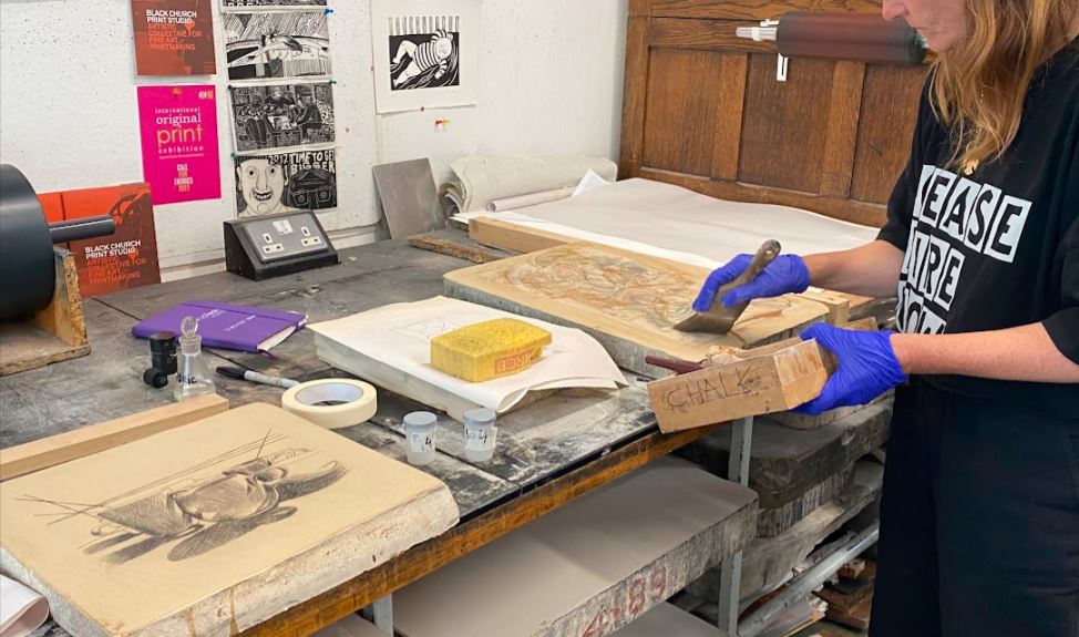 Interior image of Lithography floor and Litho stones