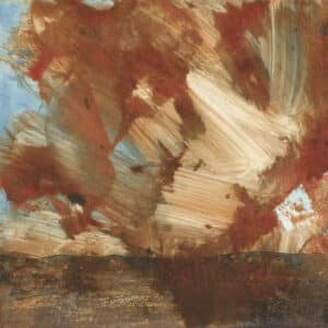 Emma Fitzpatrick, Red Clouds, Etching and monotype on paper, 12.5 x 12.5cm