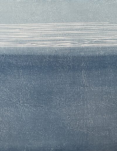 Ann Kavanagh, Blue Line Bokashi, Mokuhanga on Japanese paper, 48 x 58cm